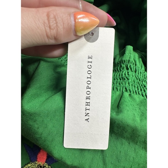 Rare Anthropologie Ruffled Floral Embroidered Caribbean design Maxi Dress‎ XS - Picture 11 of 13